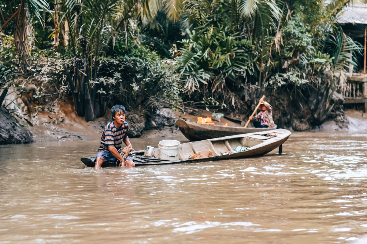 Fischerdorf Mekong Delta