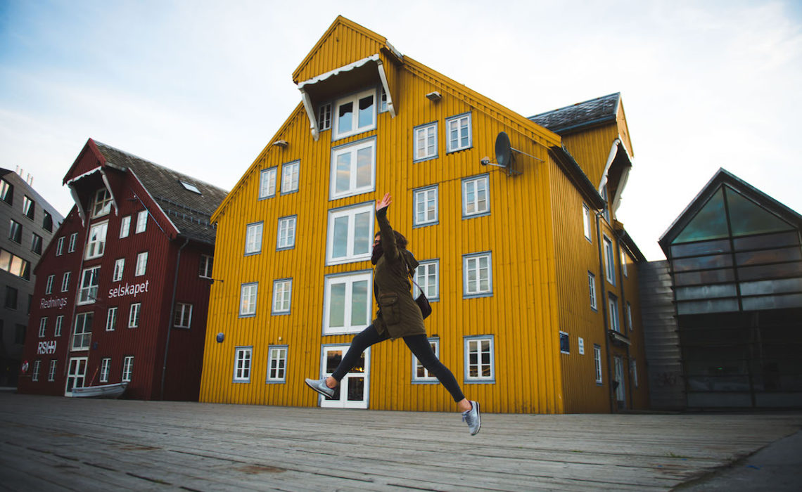 Norwegen bunte Häuser
