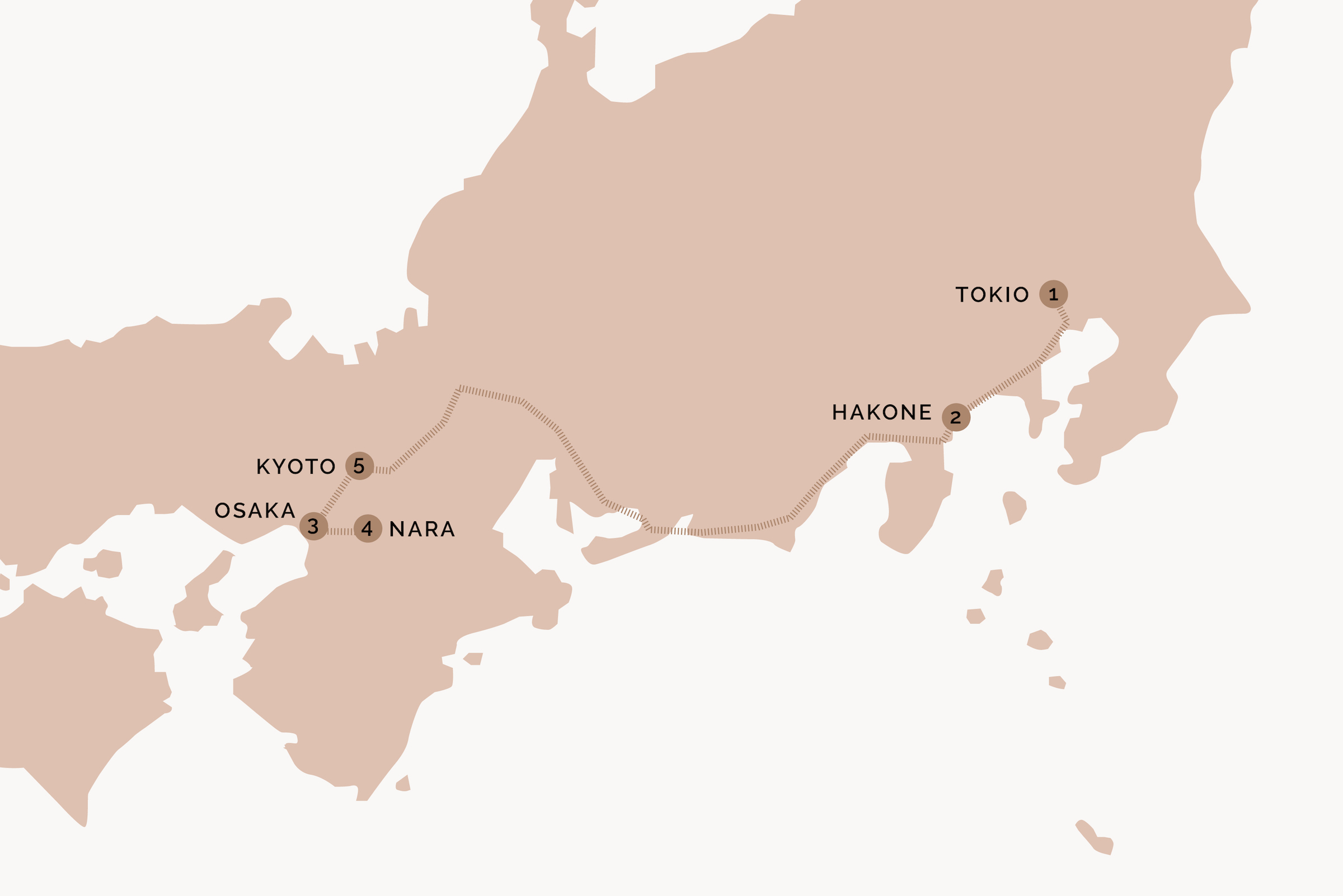 Japan Reiseroute Karte