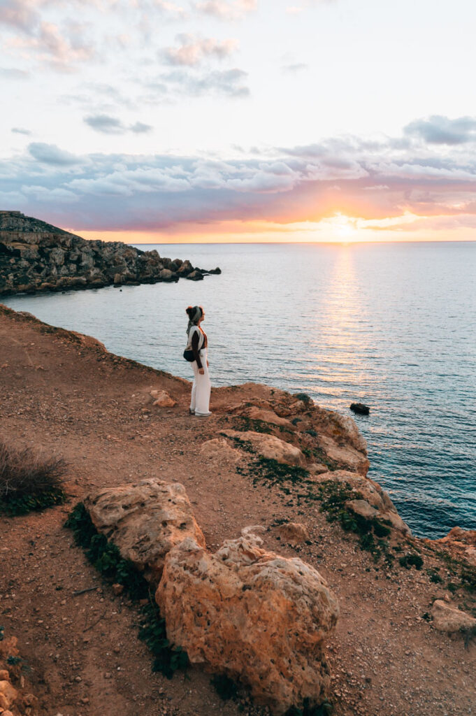Malta Golden Bay Sonnenuntergang
